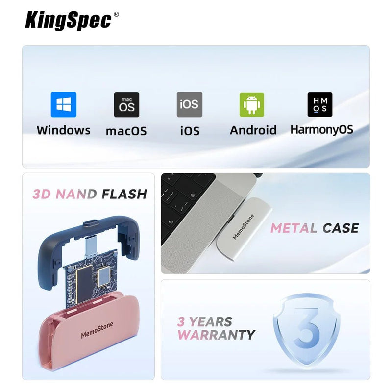 KingSpec USB External SSD Hard Drive 512G 1TB 2TB USB3.2 Pen Drive Hdd - Loja Manuel Coelho