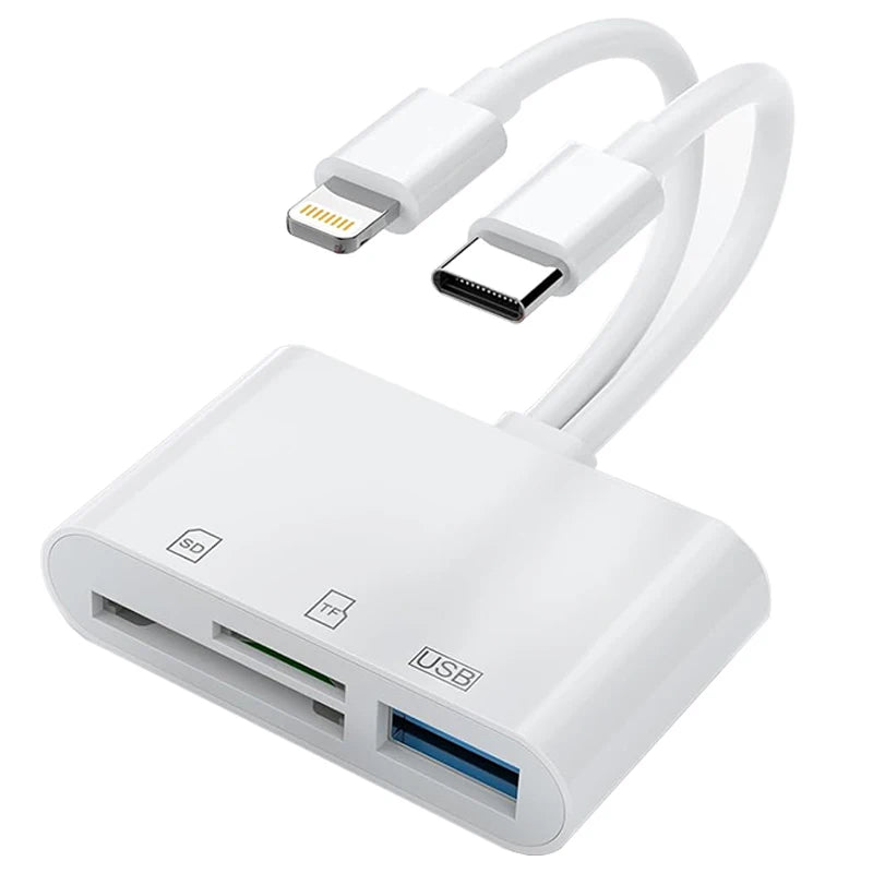 KUTOU 3 In 1 Adapter TF CF SD Memory Flash Card Reader USB Type C OTG - Loja Manuel Coelho