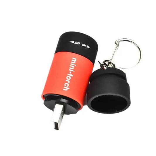 USB Rechargeable LED Pocket Flashlight Keychain Mini Torch - Loja Manuel Coelho