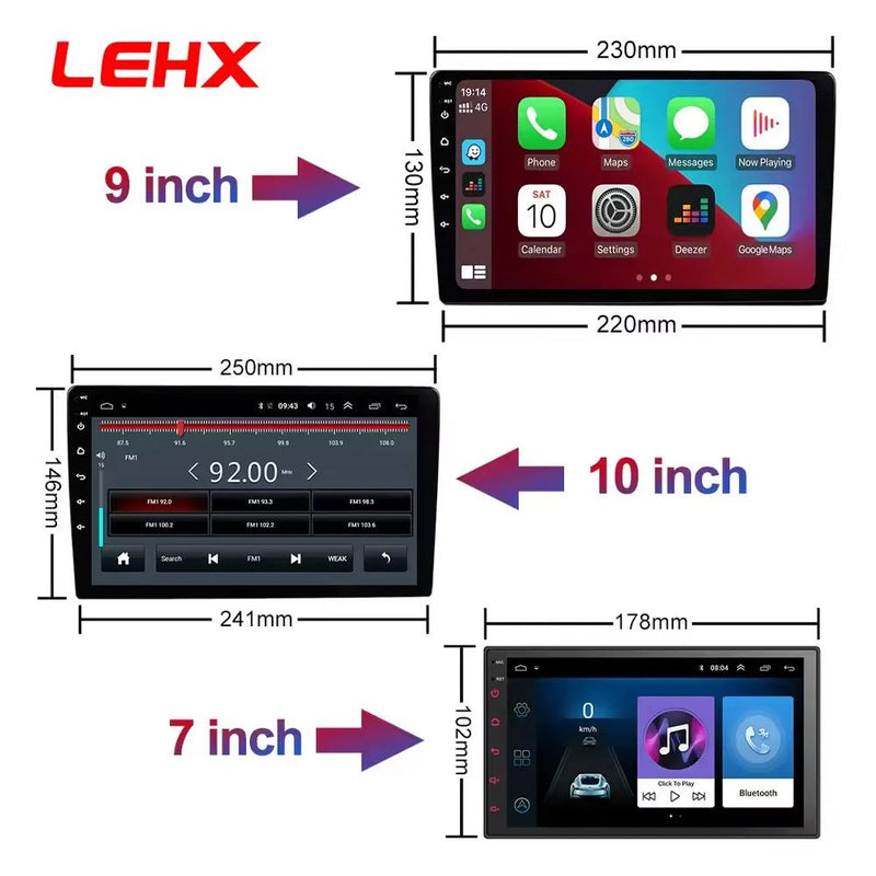 LEHX Wireless Carplay 2din Android 14 Car Radio Multimedia Video Player Universal - Loja Manuel Coelho