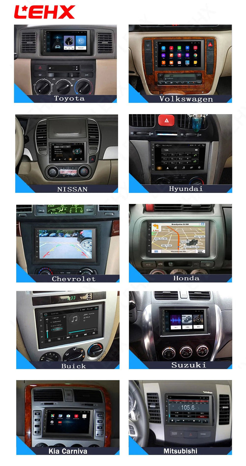 LEHX Wireless Carplay 2din Android 14 Car Radio Multimedia Video Player Universal - Loja Manuel Coelho