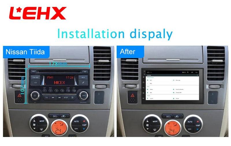 LEHX Wireless Carplay 2din Android 14 Car Radio Multimedia Video Player Universal - Loja Manuel Coelho