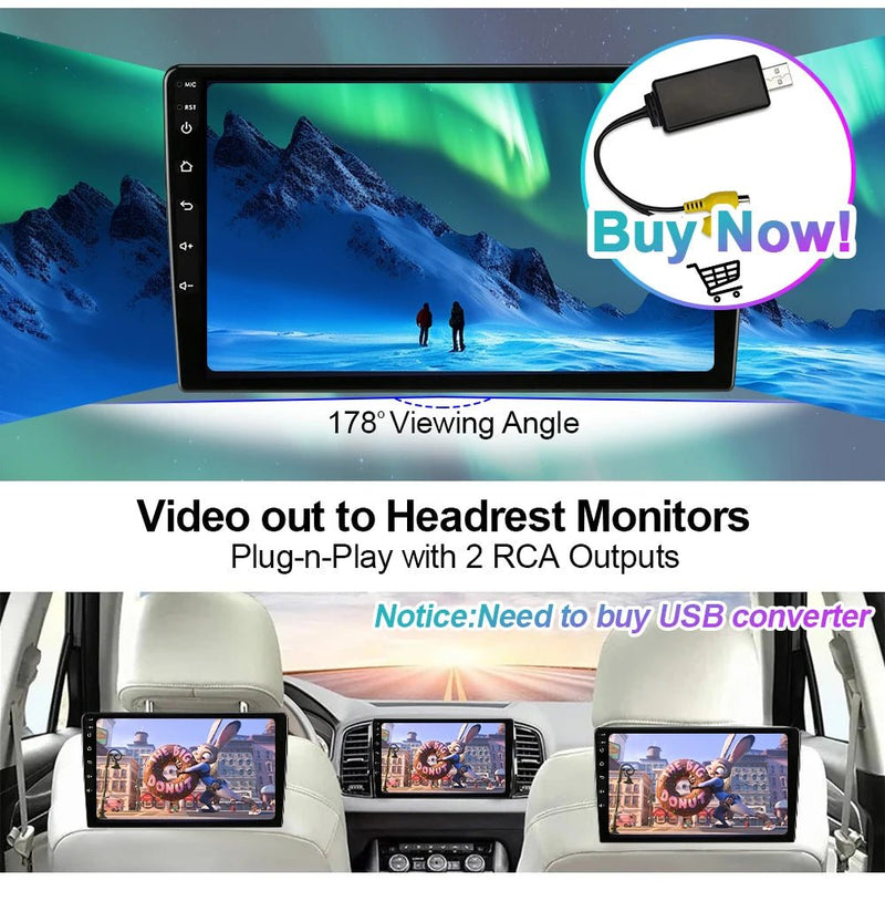 LEHX Wireless Carplay 2din Android 14 Car Radio Multimedia Video Player Universal - Loja Manuel Coelho