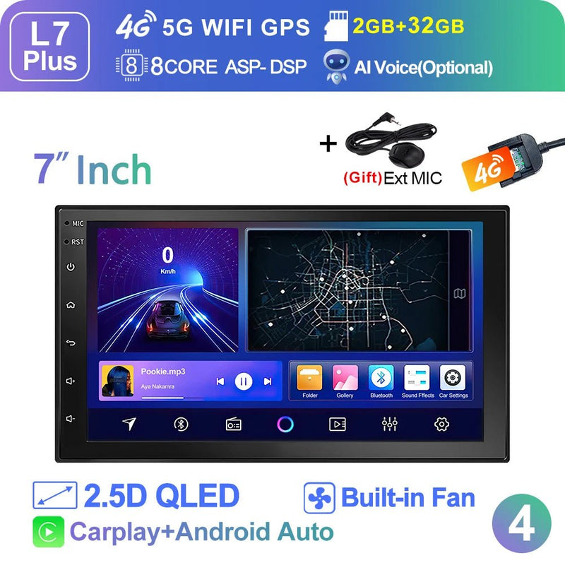 LEHX Wireless Carplay 2din Android 14 Car Radio Multimedia Video Player Universal - Loja Manuel Coelho