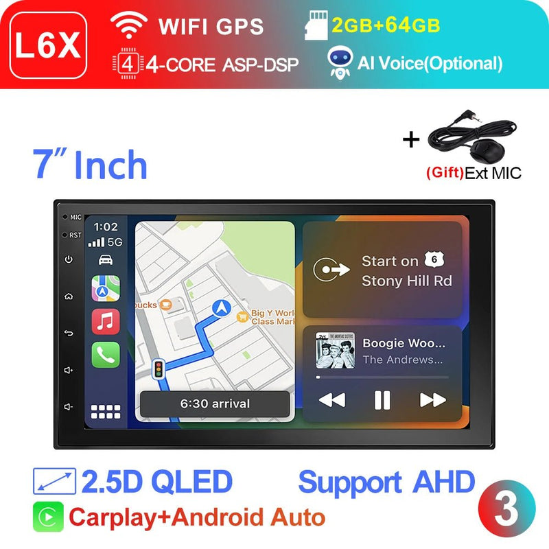 LEHX Wireless Carplay 2din Android 14 Car Radio Multimedia Video Player Universal - Loja Manuel Coelho