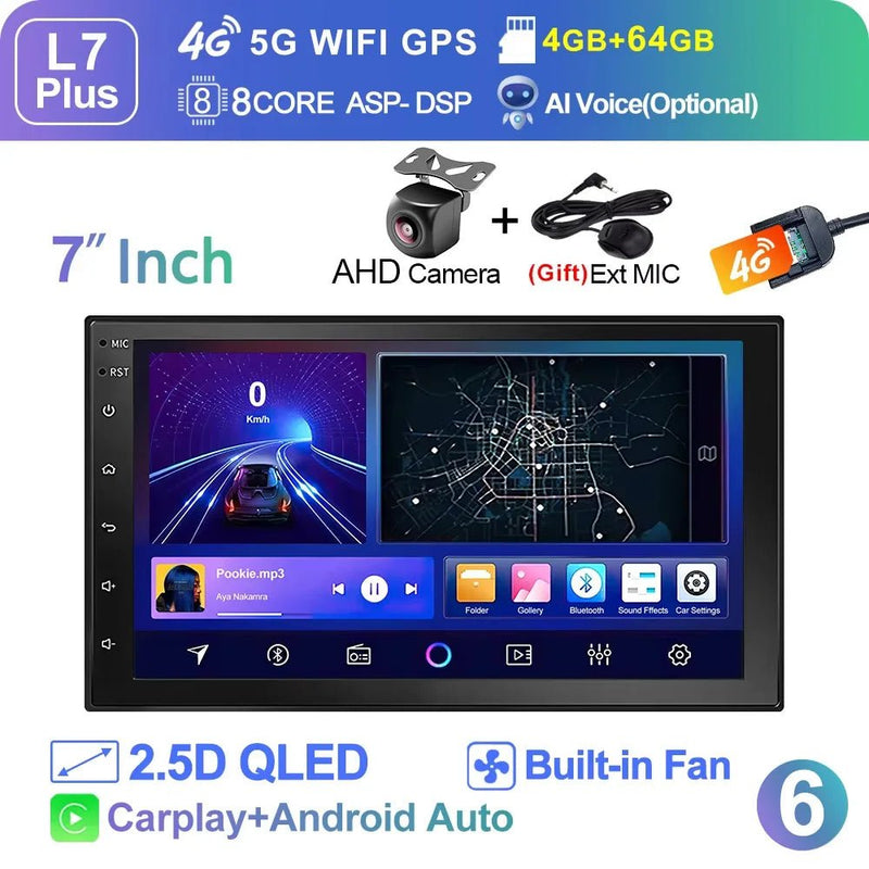 LEHX Wireless Carplay 2din Android 14 Car Radio Multimedia Video Player Universal - Loja Manuel Coelho