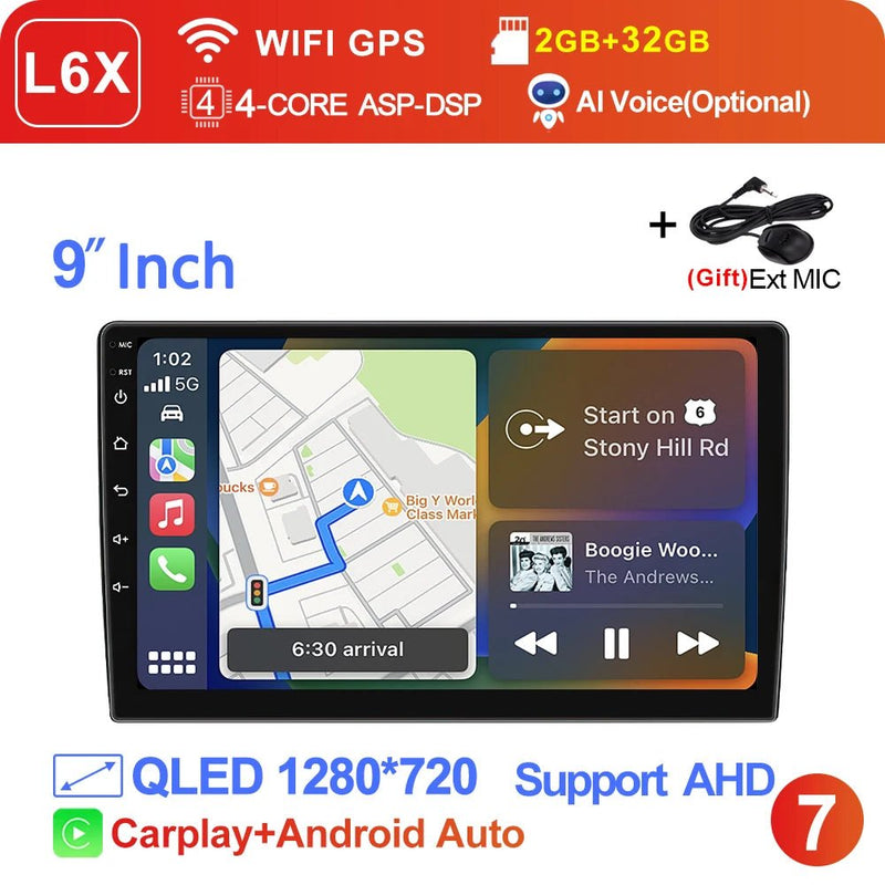 LEHX Wireless Carplay 2din Android 14 Car Radio Multimedia Video Player Universal - Loja Manuel Coelho