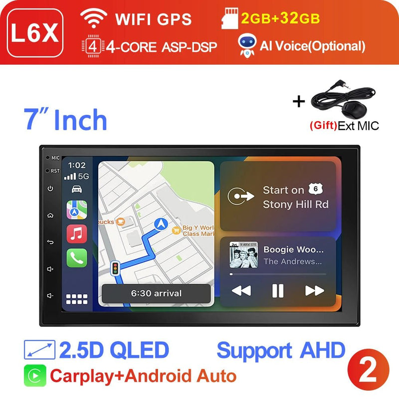 LEHX Wireless Carplay 2din Android 14 Car Radio Multimedia Video Player Universal - Loja Manuel Coelho