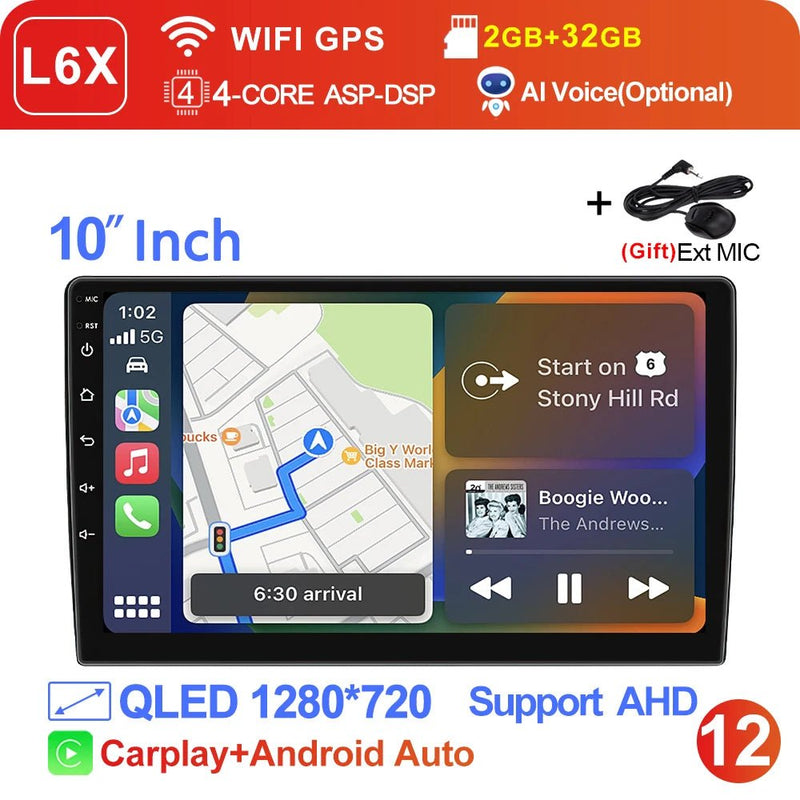 LEHX Wireless Carplay 2din Android 14 Car Radio Multimedia Video Player Universal - Loja Manuel Coelho