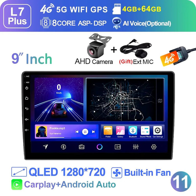 LEHX Wireless Carplay 2din Android 14 Car Radio Multimedia Video Player Universal - Loja Manuel Coelho