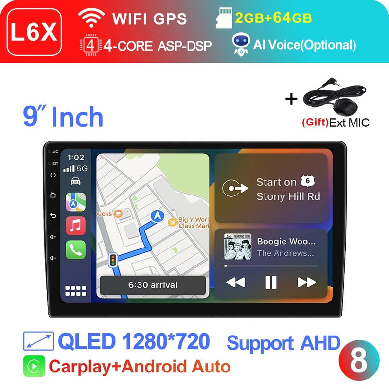 LEHX Wireless Carplay 2din Android 14 Car Radio Multimedia Video Player Universal - Loja Manuel Coelho