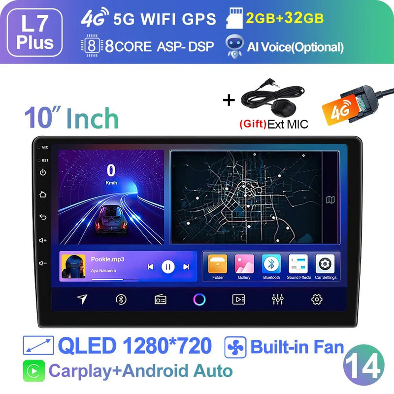 LEHX Wireless Carplay 2din Android 14 Car Radio Multimedia Video Player Universal - Loja Manuel Coelho