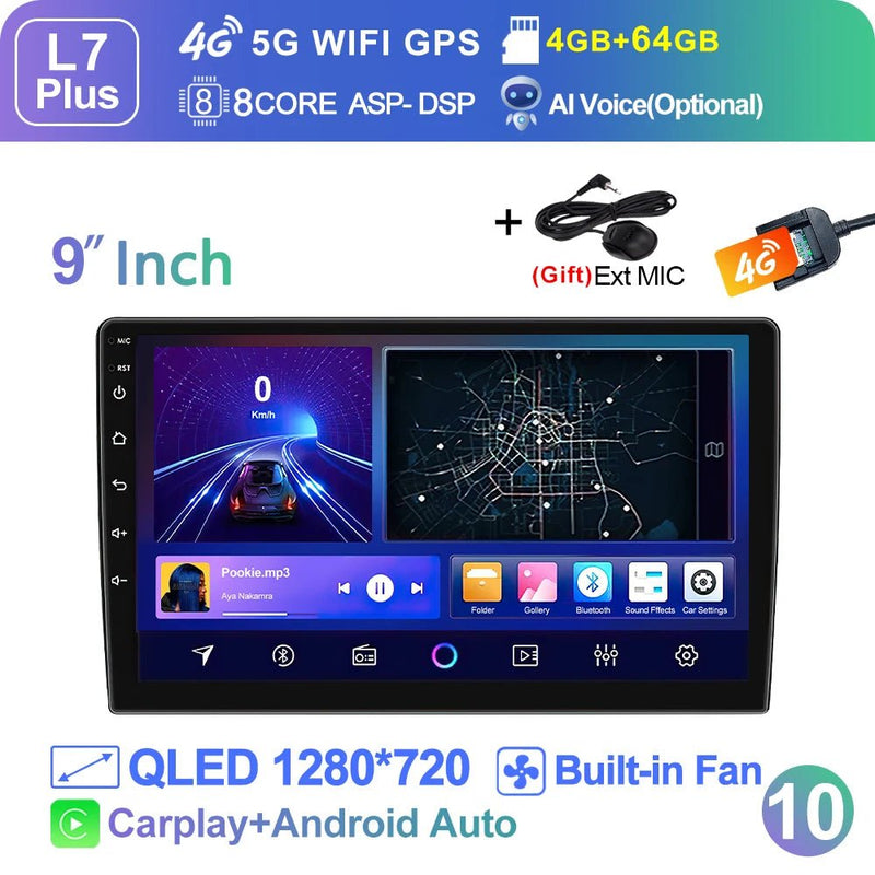 LEHX Wireless Carplay 2din Android 14 Car Radio Multimedia Video Player Universal - Loja Manuel Coelho