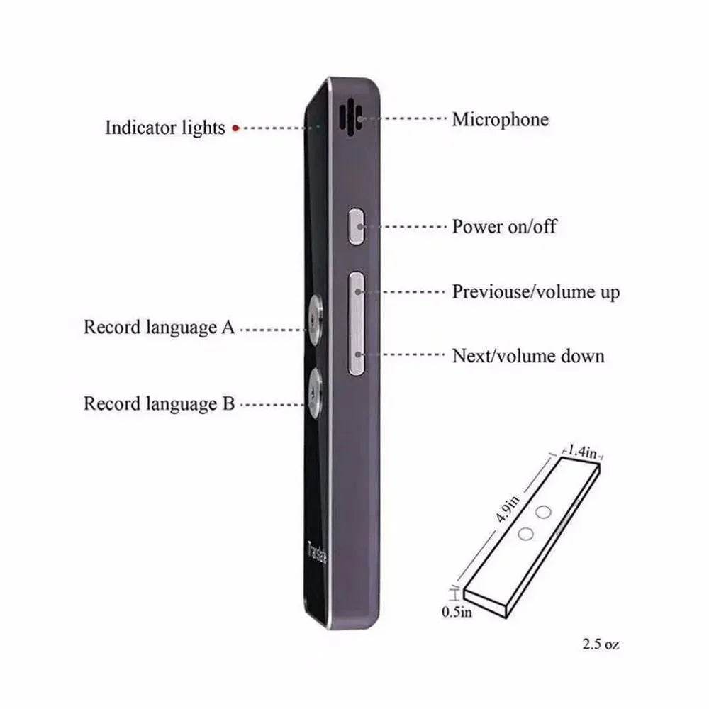 Loja Manuel Coelho Multilingual Travel Translator & Voice Recorder - Loja Manuel Coelho
