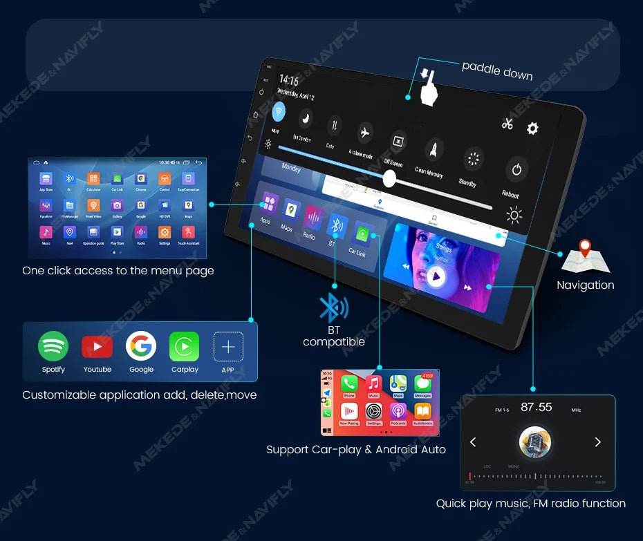 MEKEDE UIS7862S Car Radio Wireless Carplay for BMW, Benz - Loja Manuel Coelho
