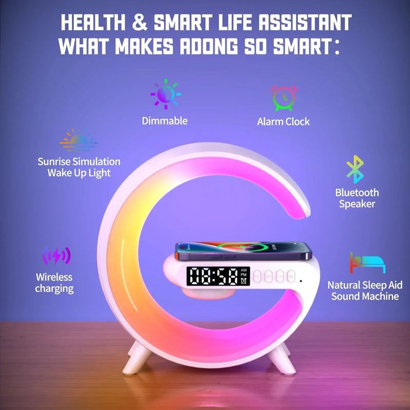 Multifunction Bluetooth Speaker TF RGB Night Light 15W Wireless Charger - Loja Manuel Coelho
