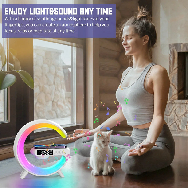 Multifunction Bluetooth Speaker TF RGB Night Light 15W Wireless Charger - Loja Manuel Coelho