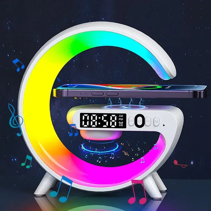 Multifunction Bluetooth Speaker TF RGB Night Light 15W Wireless Charger - Loja Manuel Coelho