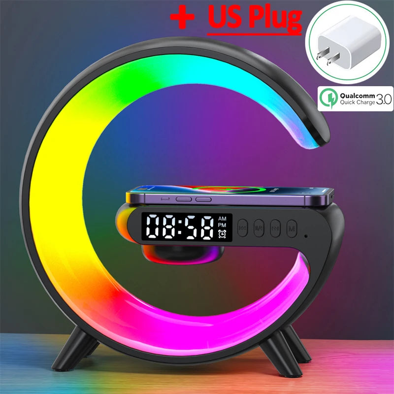 Multifunction Bluetooth Speaker TF RGB Night Light 15W Wireless Charger - Loja Manuel Coelho