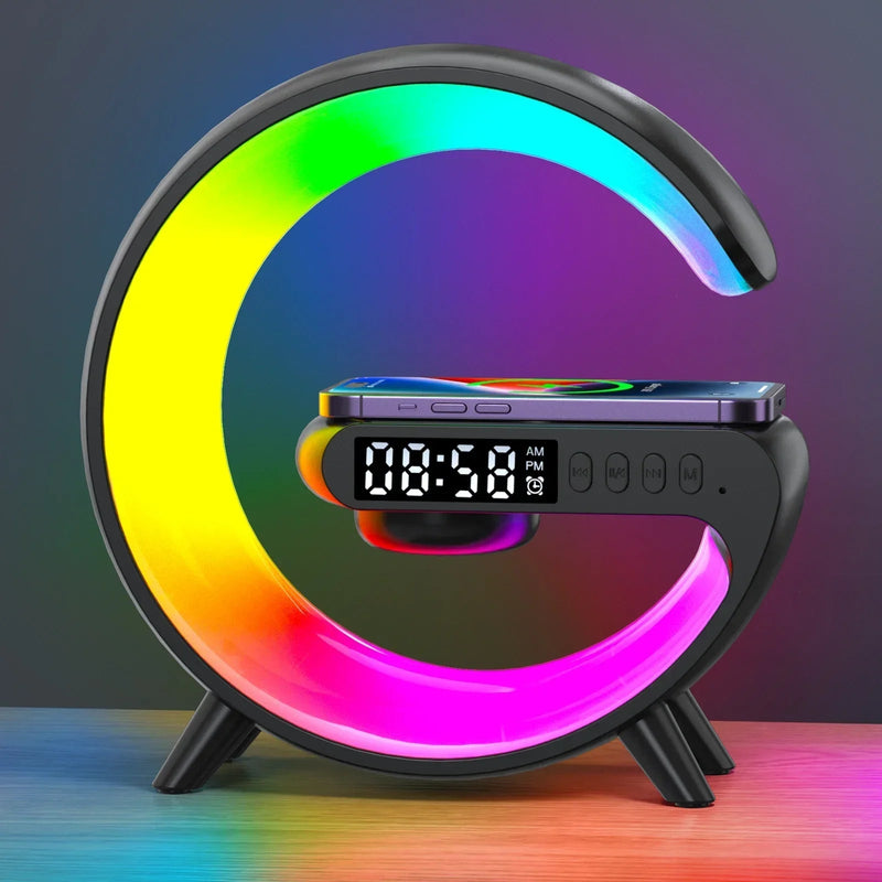 Multifunction Bluetooth Speaker TF RGB Night Light 15W Wireless Charger - Loja Manuel Coelho