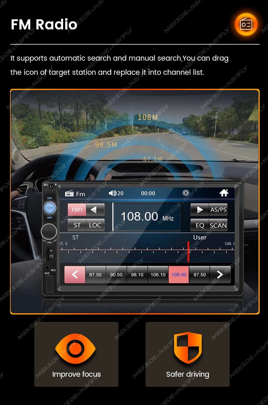 Navifly ND1 2 din Car Radio 7" HD Touch Screen Autoradio Multimedia Player Universal | Loja Manuel Coelho