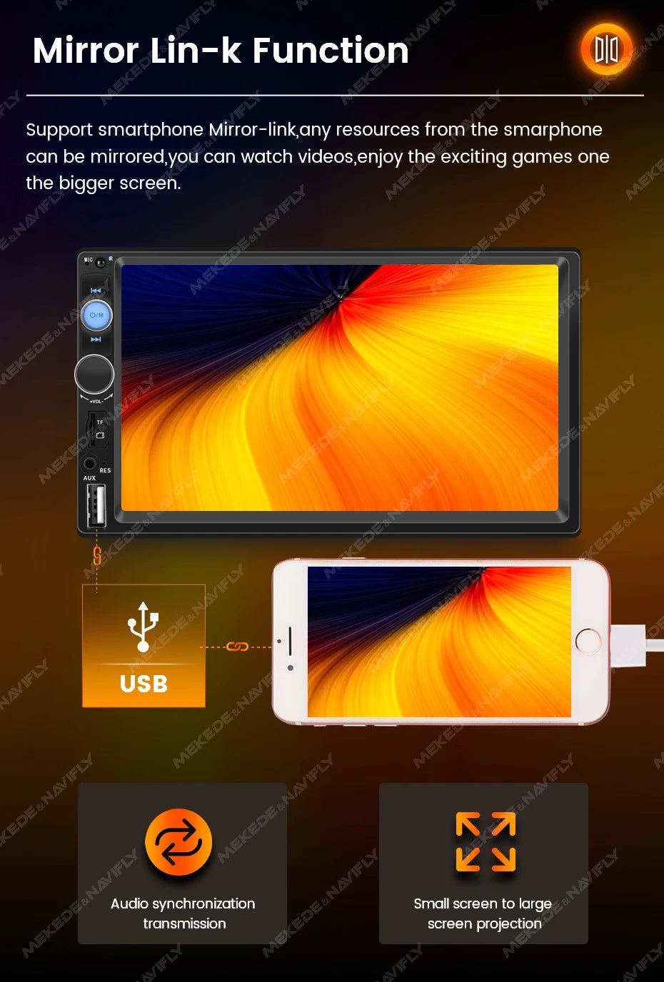 Navifly ND1 2 din Car Radio 7" HD Touch Screen Autoradio Multimedia Player Universal | Loja Manuel Coelho