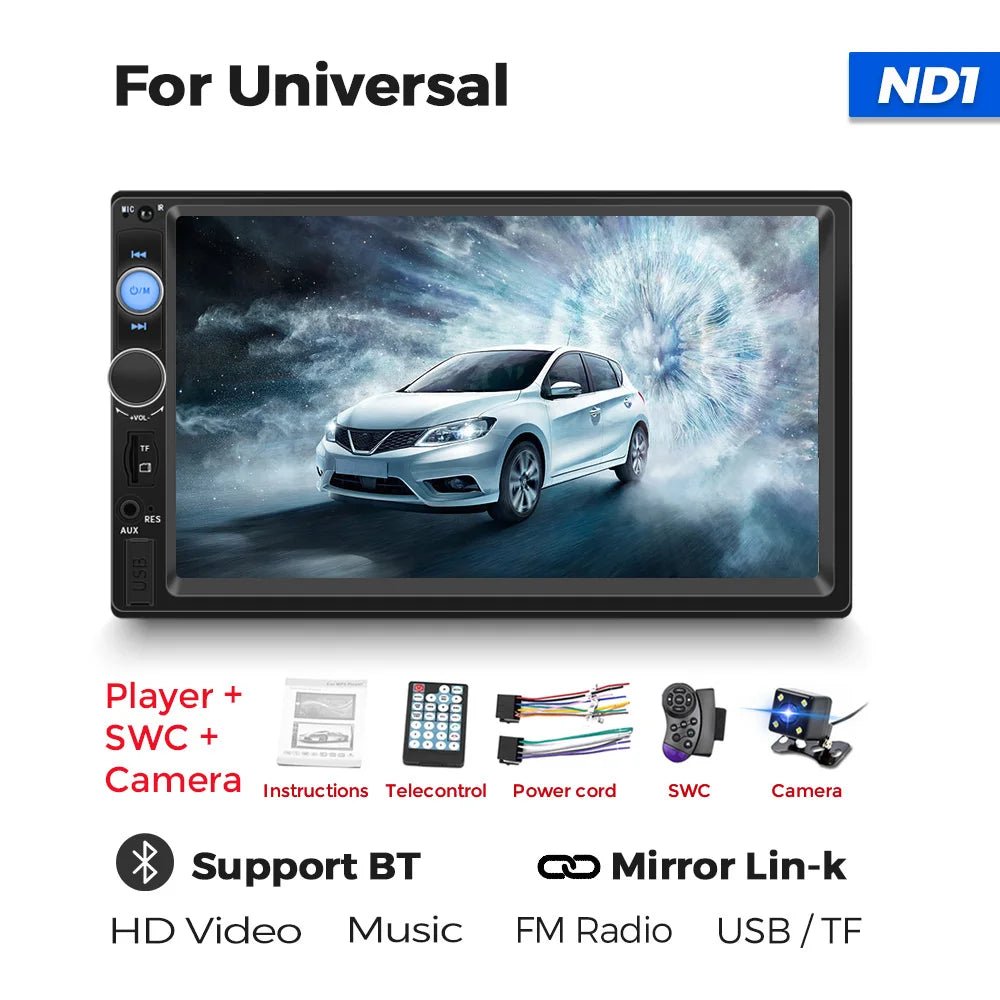 Navifly ND1 2 din Car Radio 7" HD Touch Screen Autoradio Multimedia Player Universal | Loja Manuel Coelho