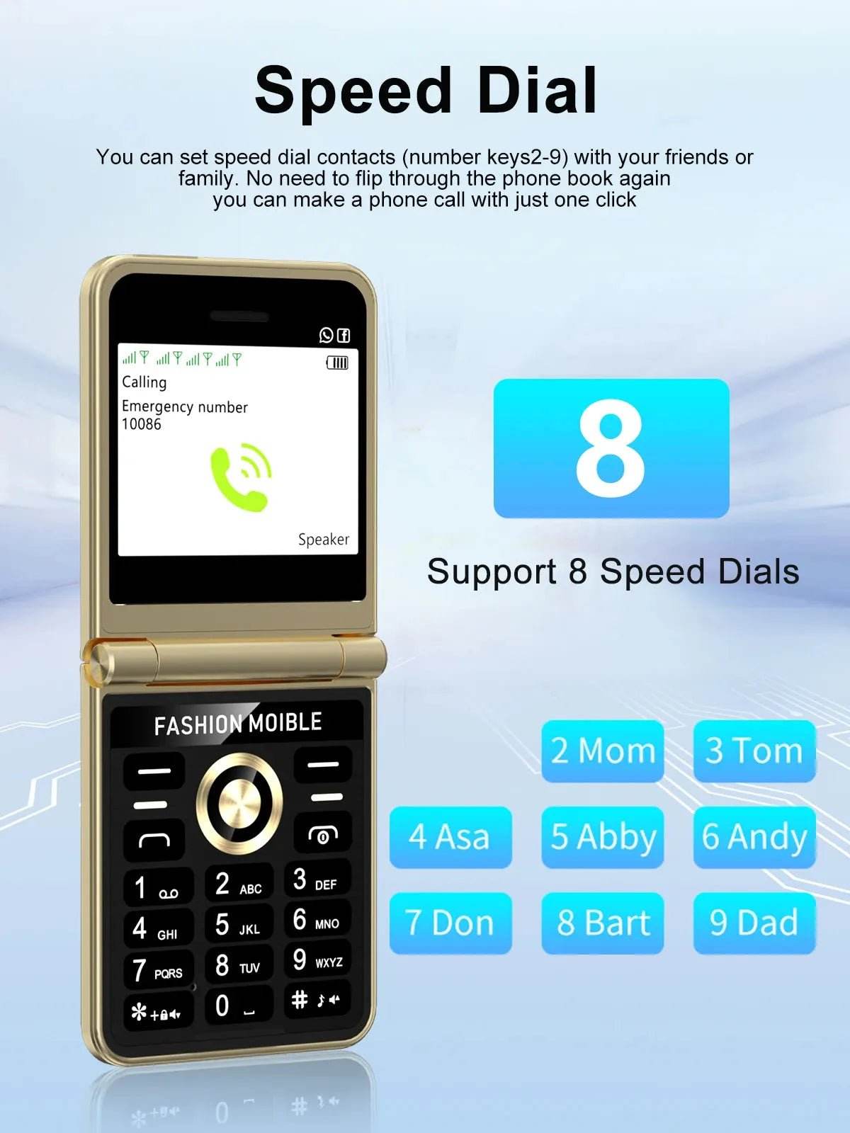 Mobile Phone New Flip 4 SIM Card Speed Dial Magic Voice - Loja Manuel Coelho