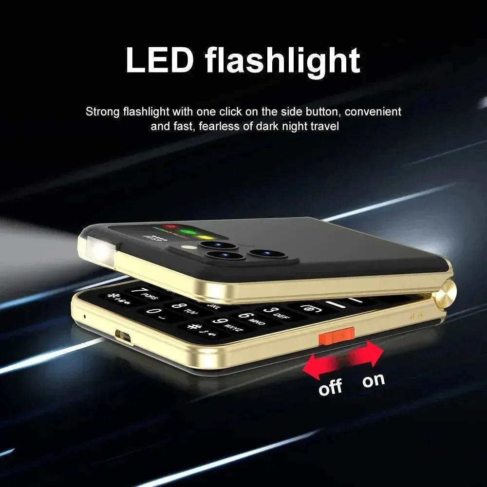 Mobile Phone New Flip 4 SIM Card Speed Dial Magic Voice - Loja Manuel Coelho