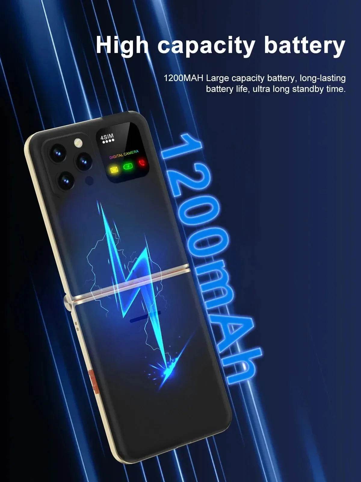 Mobile Phone New Flip 4 SIM Card Speed Dial Magic Voice - Loja Manuel Coelho
