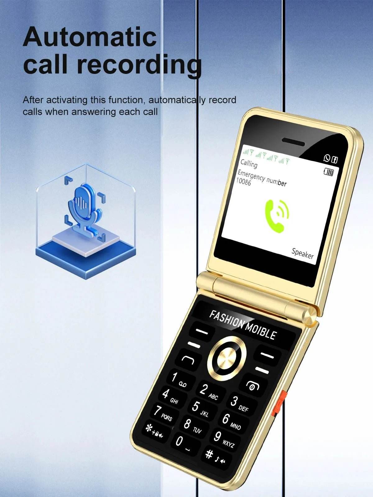 Mobile Phone New Flip 4 SIM Card Speed Dial Magic Voice - Loja Manuel Coelho