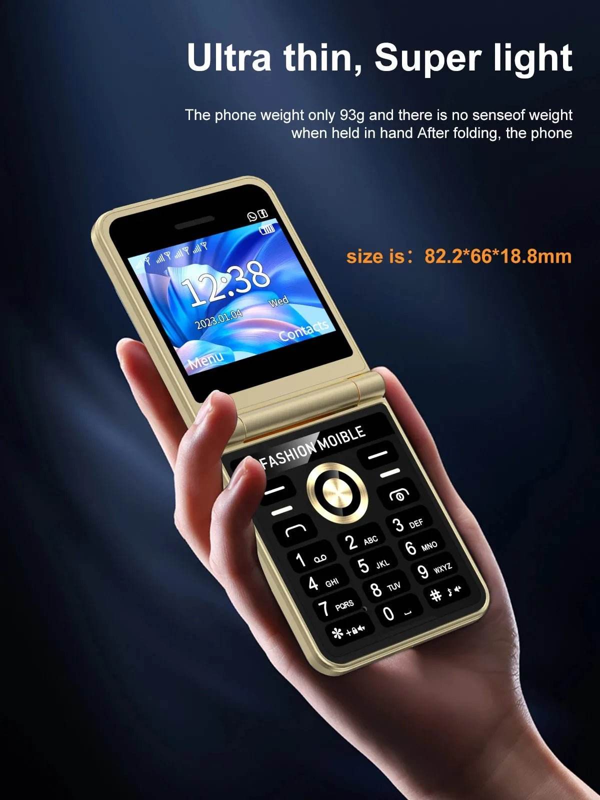 Mobile Phone New Flip 4 SIM Card Speed Dial Magic Voice - Loja Manuel Coelho