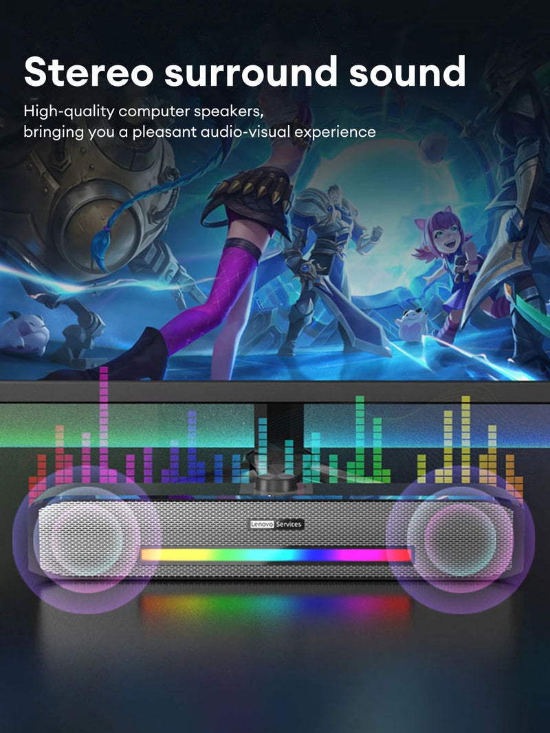 Original Lenovo TS33 Wired and Bluetooth 5.0 Speaker 360 Home Movie Surround Sound Bar - Loja Manuel Coelho