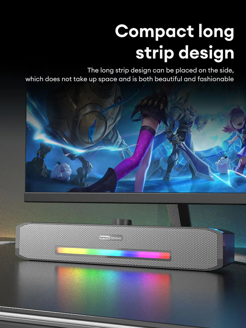 Original Lenovo TS33 Wired and Bluetooth 5.0 Speaker 360 Home Movie Surround Sound Bar - Loja Manuel Coelho