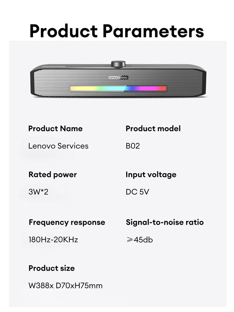 Original Lenovo TS33 Wired and Bluetooth 5.0 Speaker 360 Home Movie Surround Sound Bar - Loja Manuel Coelho
