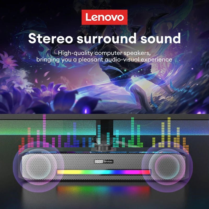 Original Lenovo TS33 Wired and Bluetooth 5.0 Speaker 360 Home Movie Surround Sound Bar - Loja Manuel Coelho