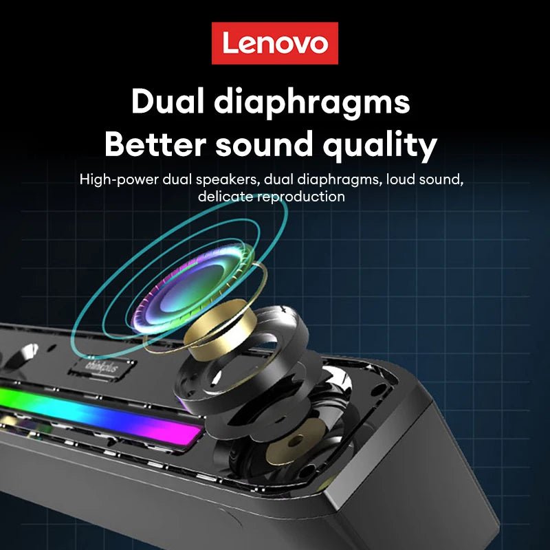 Original Lenovo TS33 Wired and Bluetooth 5.0 Speaker 360 Home Movie Surround Sound Bar - Loja Manuel Coelho