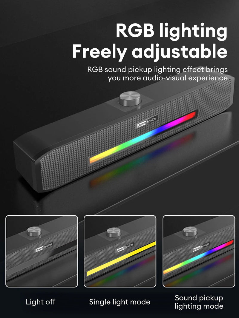 Original Lenovo TS33 Wired and Bluetooth 5.0 Speaker 360 Home Movie Surround Sound Bar - Loja Manuel Coelho
