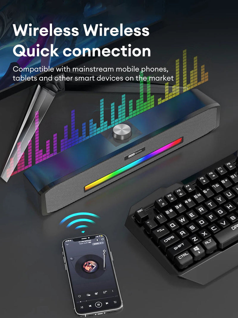 Original Lenovo TS33 Wired and Bluetooth 5.0 Speaker 360 Home Movie Surround Sound Bar - Loja Manuel Coelho