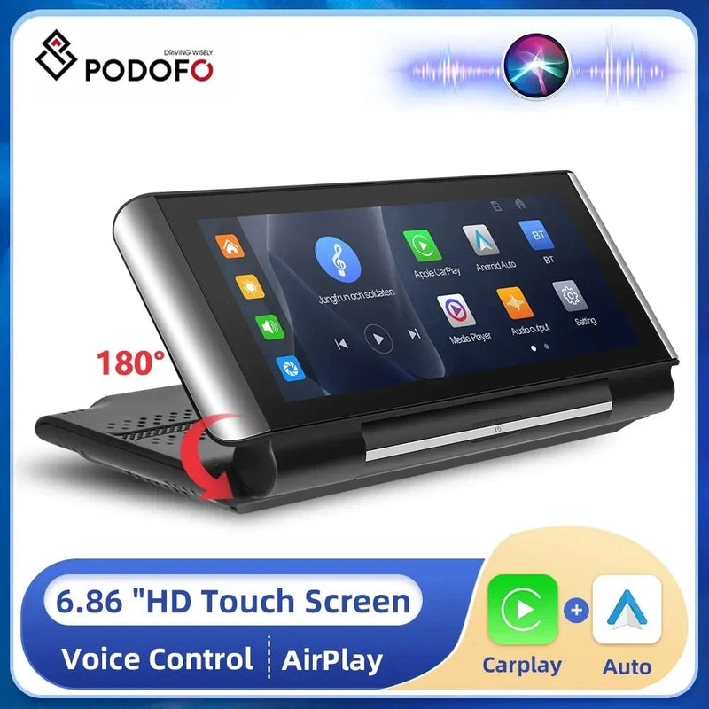 Podofo 6.86"Car Monitor Carplay Android Auto Screen Portable - Loja Manuel Coelho