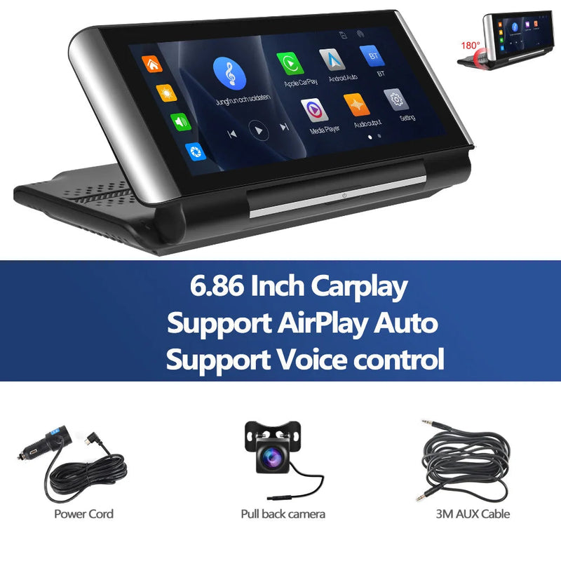 Podofo 6.86"Car Monitor Carplay Android Auto Screen Portable - Loja Manuel Coelho
