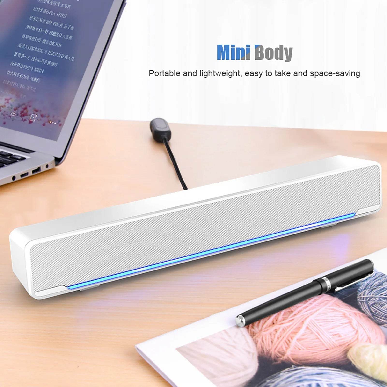 Portable USB Wired Stereo Soundbar - Qiilu - Loja Manuel Coelho