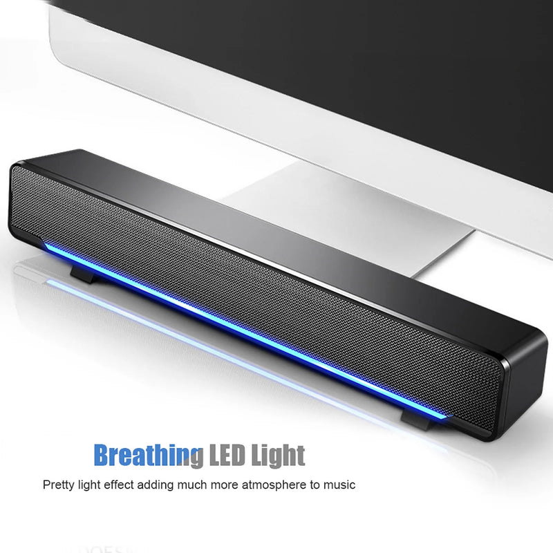 Portable Soundbar USB Wired Stereo Soundbar Music Player Bass Surround Sound Box - Loja Manuel Coelho