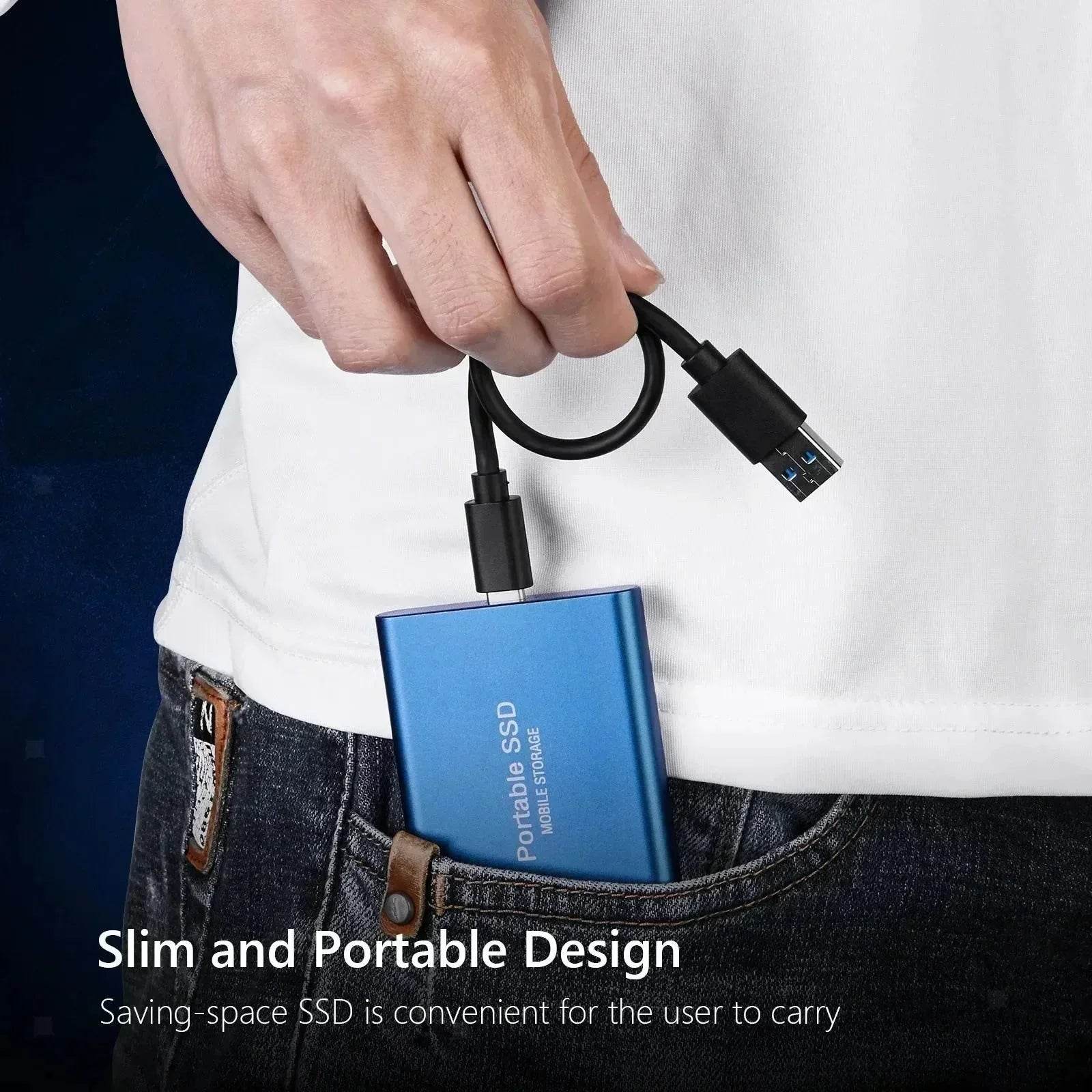 Portable SSD 1TB 2TB High Speed External Hard Drive USB3.1 Type-C Interface - Loja Manuel Coelho