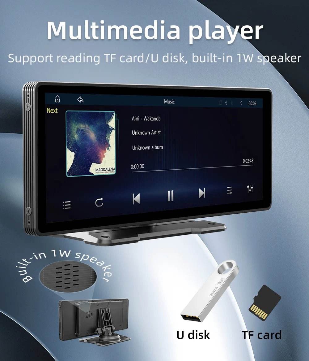 Portable Wireless Carplay Screen BQCC 10.26 Inch HD Rear Reversing Camera - Loja Manuel Coelho