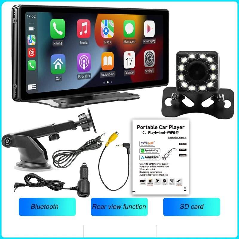 Portable Wireless Carplay Screen BQCC 10.26 Inch HD Rear Reversing Camera - Loja Manuel Coelho