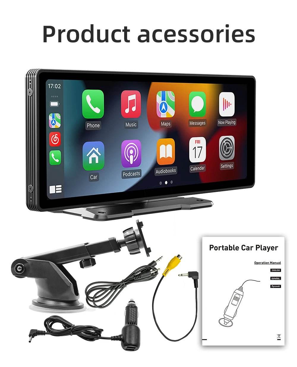 Portable Wireless Carplay Screen BQCC 10.26 Inch HD Rear Reversing Camera - Loja Manuel Coelho
