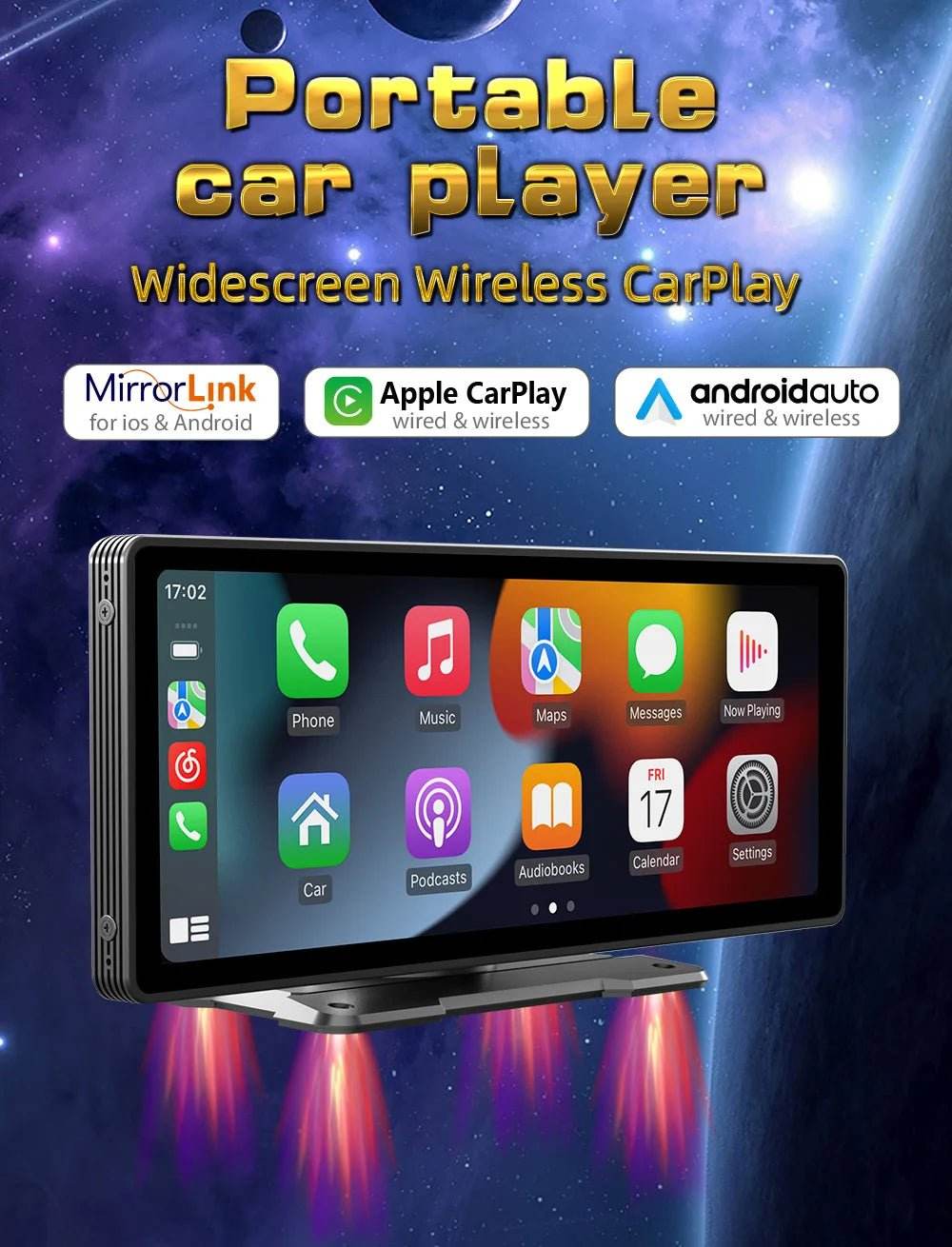 Portable Wireless Carplay Screen BQCC 10.26 Inch HD Rear Reversing Camera - Loja Manuel Coelho