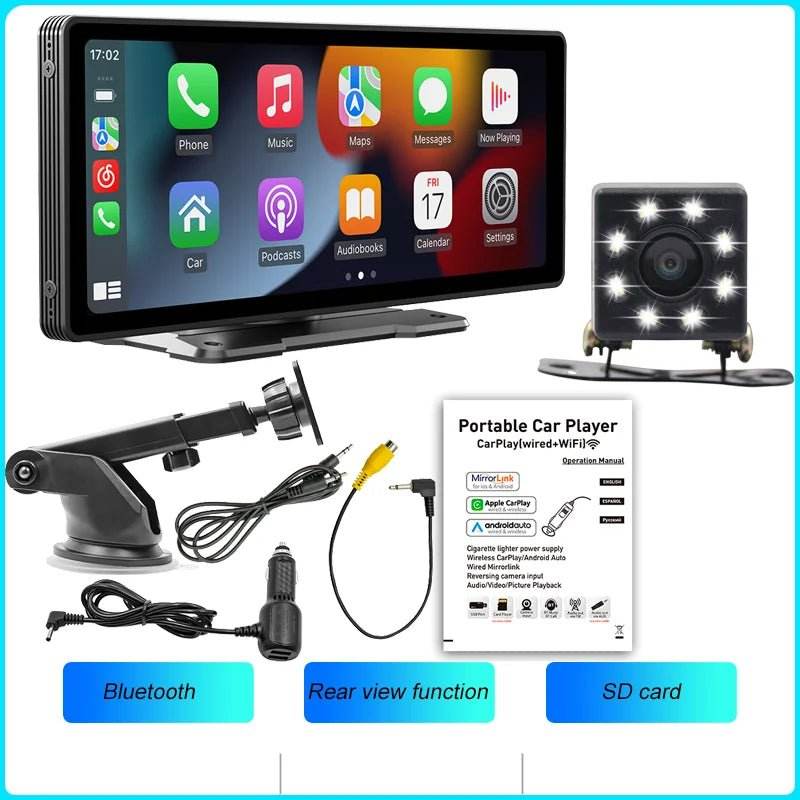 Portable Wireless Carplay Screen BQCC 10.26 Inch HD Rear Reversing Camera - Loja Manuel Coelho