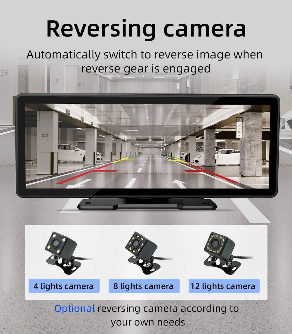 Portable Wireless Carplay Screen BQCC 10.26 Inch HD Rear Reversing Camera - Loja Manuel Coelho